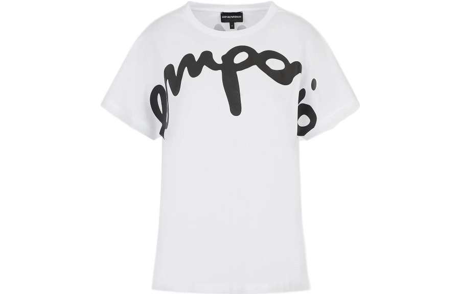 EMPORIO ARMANI T Shirts Women's White Crew Neck Straight Fit