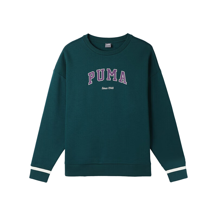PUMA Sweatshirts Women's Green Crew Neck Moderate Other
