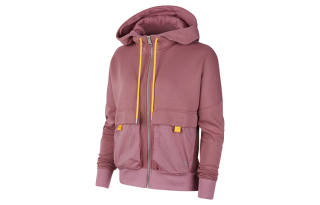 Jordan Sweatshirts Women's Light Berry Red Hooded Moderate Cardigan