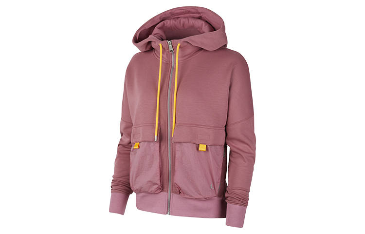 Jordan Jordan Sweatshirts Women's Light Berry Red Hooded Moderate Cardigan