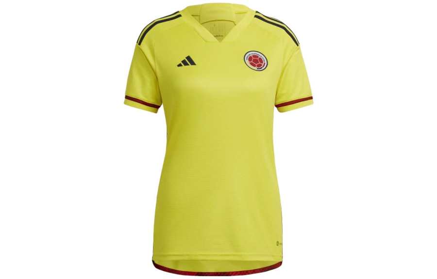 Adidas Adidas T Shirts Women's Yellow V Neck Moderate Straight Fit