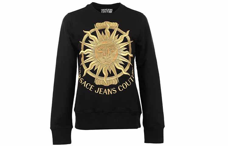 VERSACE JEANS COUTURE Sweatshirts Women's Black Crew Neck Moderate Other