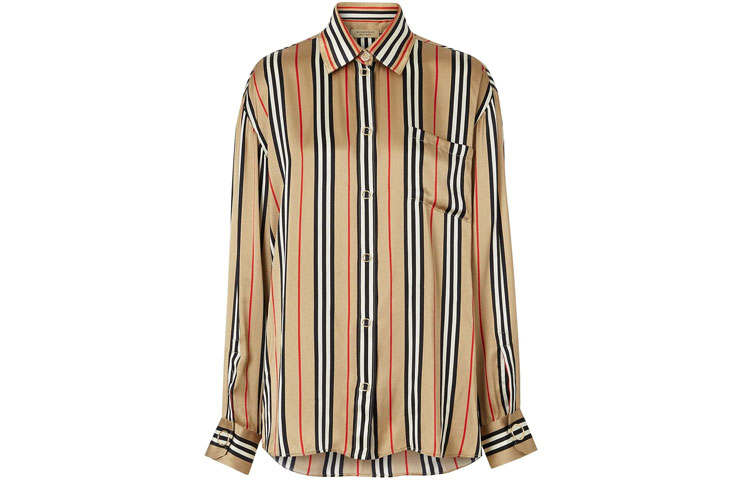 Burberry Shirts Women's Beige Lapel Moderate
