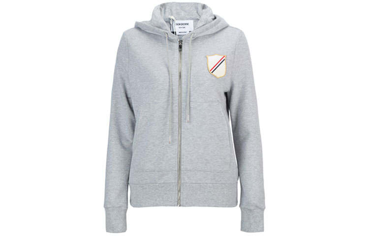 THOM BROWNE Sweatshirts Women's Gray Hooded Moderate Cardigan