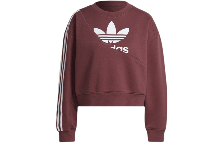 Adidas Originals Sweatshirts Women's Dark Red Crew Neck Moderate Regular