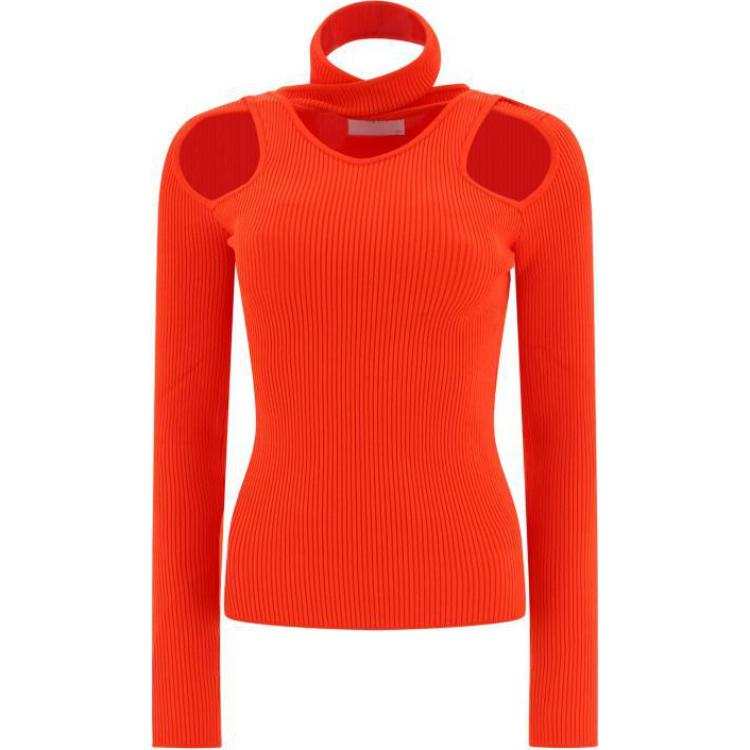COPERNI Crossover Neck Cut Out Detailed Knitted Top