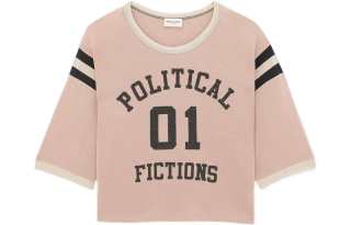 SAINT LAURENT 【Previous Season】slogan-print cropped T-shirt