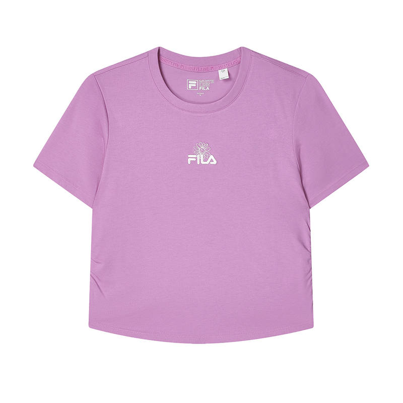 FILA T Shirts Women's Purple Clay Red Crew Neck Moderate Other