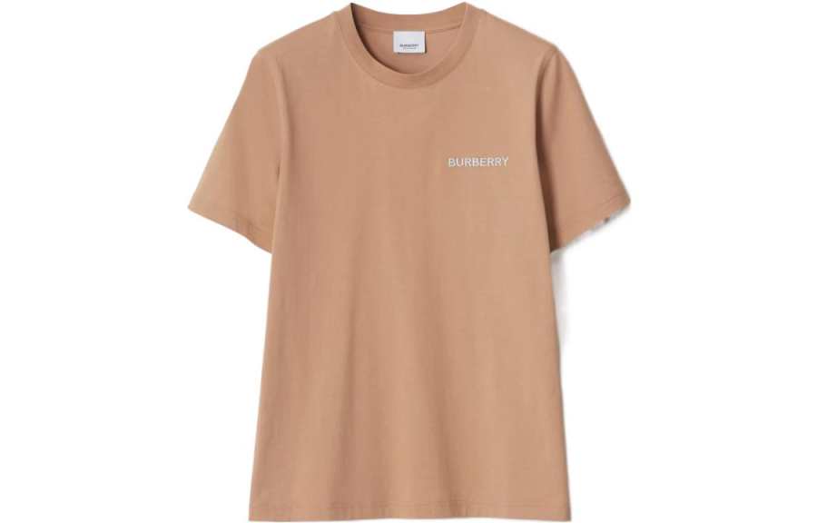 Burberry T Shirts Women's Umber Crew Neck Moderate Straight Fit