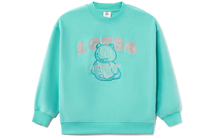 Li-Ning Li Ning x Disney Pixar Lotso Collection, Cartoon Print Fleece Lined Fleece Lined Loose Fit Pullover Sweatshirt Winter