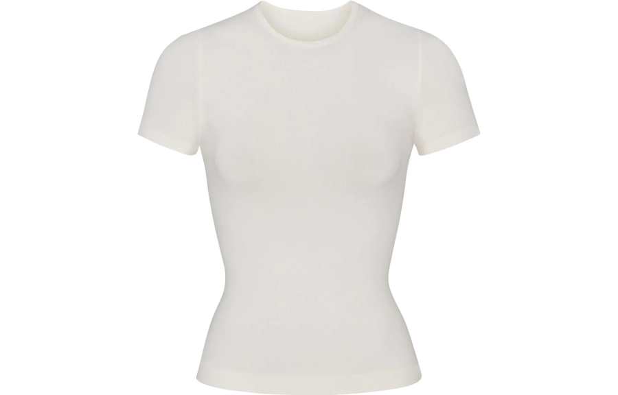 Skims T Shirts Women's Marble White Crew Neck Thin Other