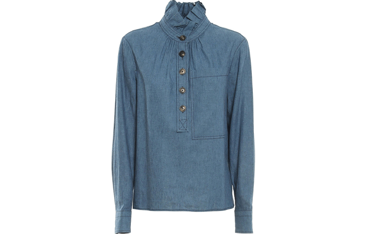 TORY BURCH TORY BURCH Shirts Women's Blue Turtleneck Moderate Other