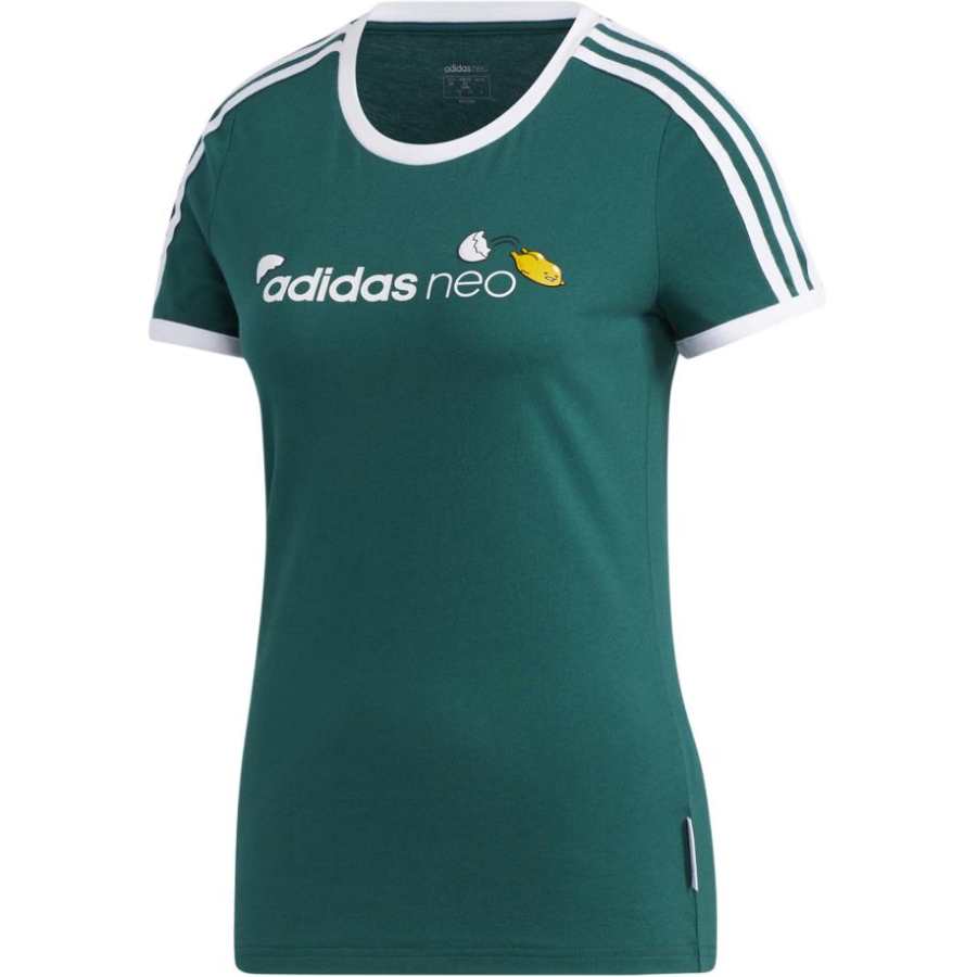 Adidas Adidas T Shirts Women's Green Crew Neck Moderate Straight Fit
