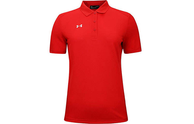 Under Armour Polo Shirts Women's Red Polo Collar Moderate Straight Fit