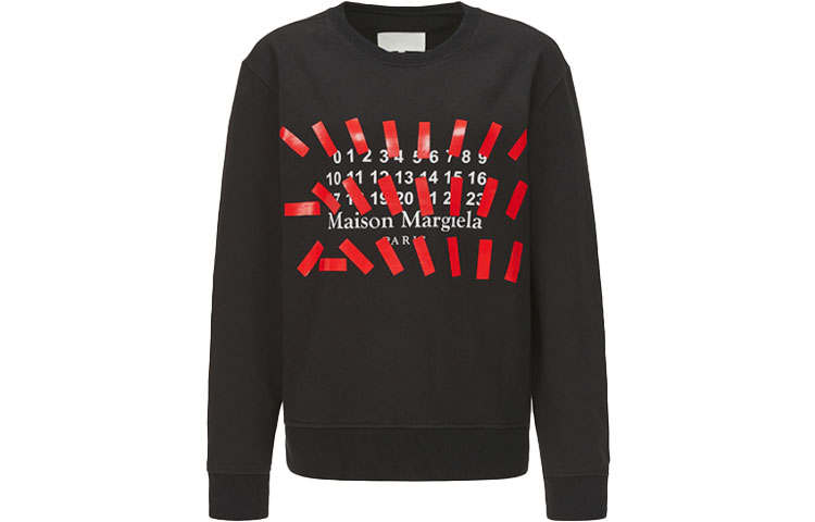 Maison Margiela Sweatshirts Women's Black Crew Neck Moderate Regular