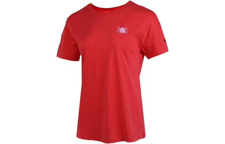 Adidas Adidas Drop Shoulder Sleeve T Shirt Women's Red