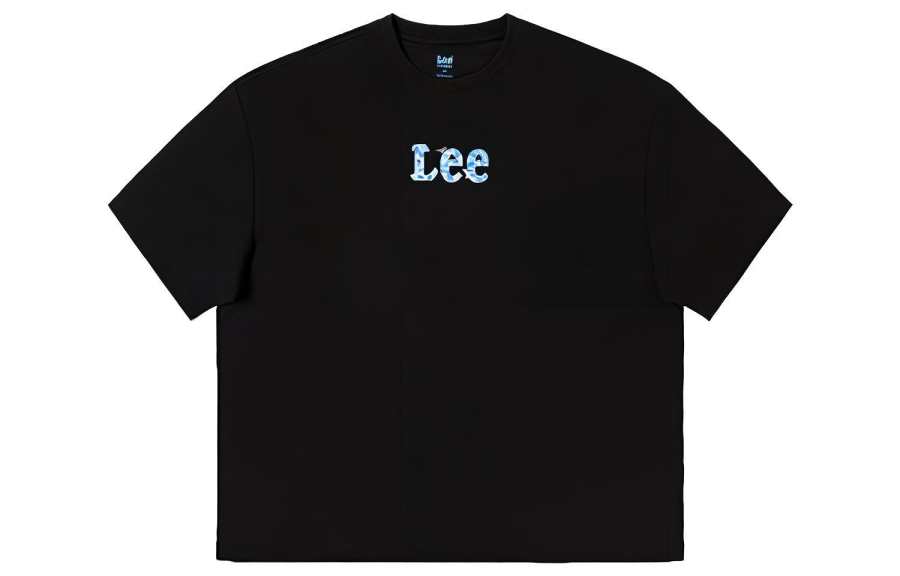 Lee SS23 T Shirts Women's Black Crew Neck Moderate Straight Fit