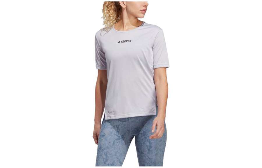 Adidas Adidas ULT T Shirts Women's Purple Crew Neck Moderate Straight Fit
