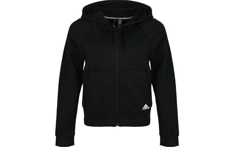 Adidas Adidas Sweatshirts Women's Black Hooded Moderate Cardigan
