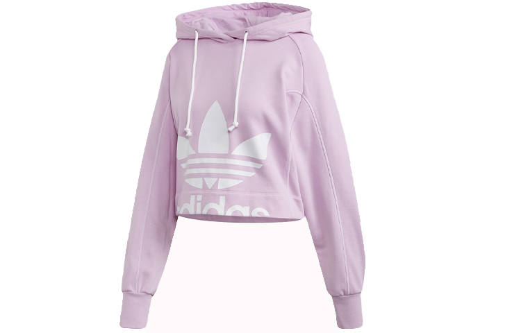 Adidas Originals Sweatshirts Women's Light Purple Hooded Moderate Regular