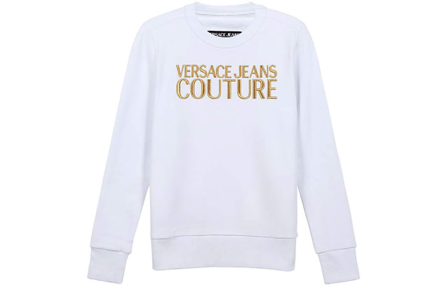 VERSACE JEANS COUTURE Sweatshirts Women's White Crew Neck Moderate Regular