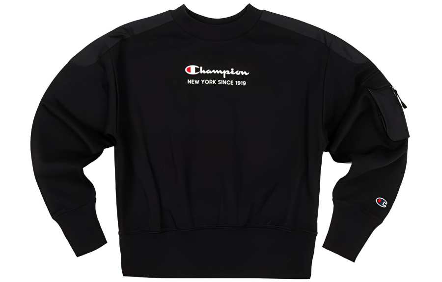 Champion Rochester Handwritten Print Logo Patchwork Fleece Lined Sweatshirt Women's