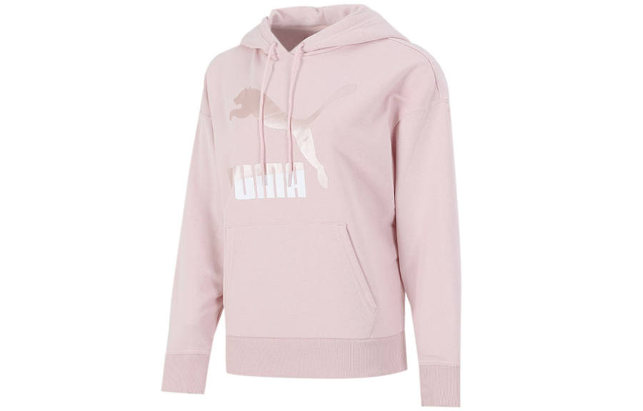 PUMA CLASSICS Sweatshirts Women's Pink Hooded Moderate Regular