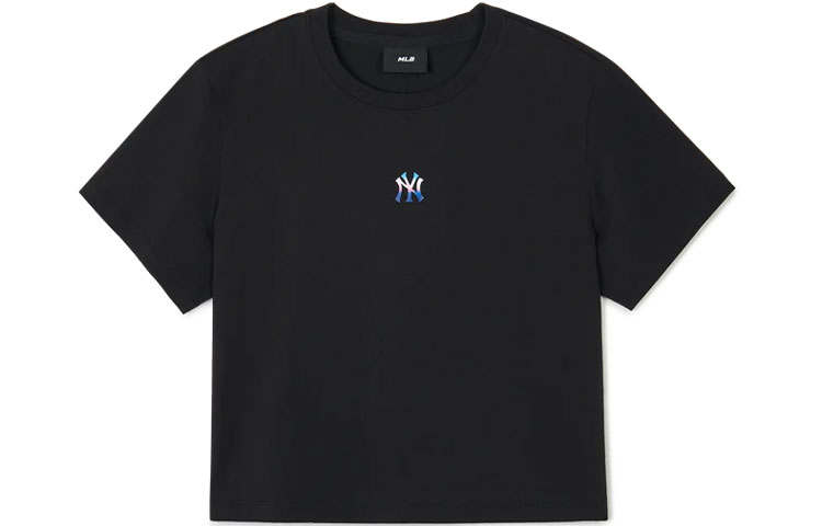 MLB New York Yankees T Shirts Women's Black Crew Neck Moderate