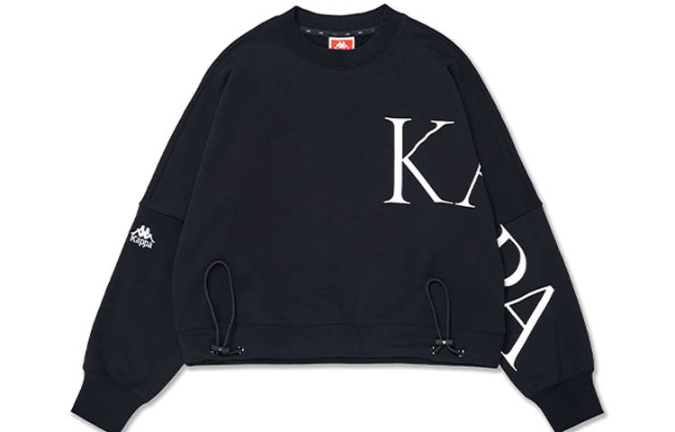 Kappa Sweatshirts Women's Mineral Black Crew Neck Moderate Regular