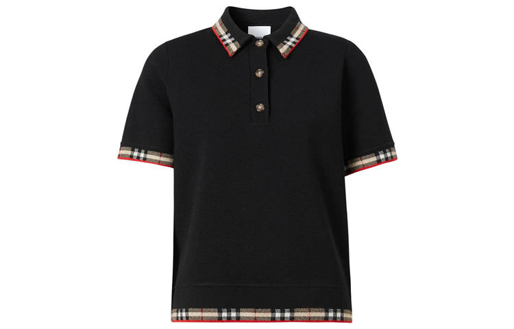 Burberry Burberry checked-trim polo top