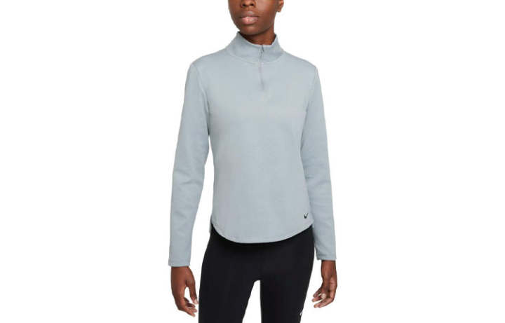 Nike Nike Therma FIT One T Shirts Women's Grain Gray Stand Collar Moderate Straight Fit