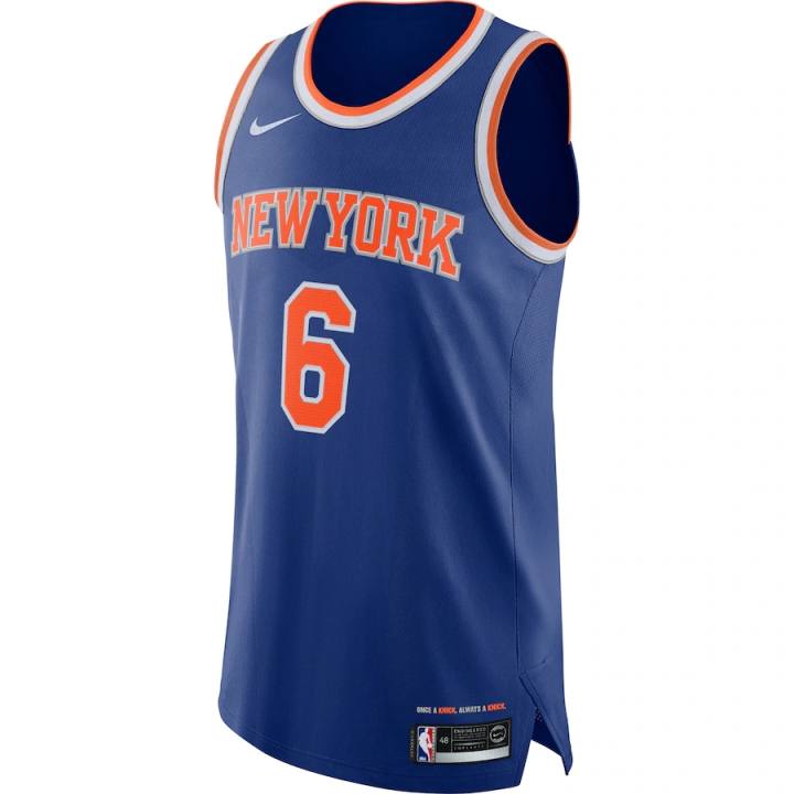 Nike Nike New York Knicks Kristaps Porzingis Authentic Jersey Icon Edition Basketball Jersey Men's Dark Blue