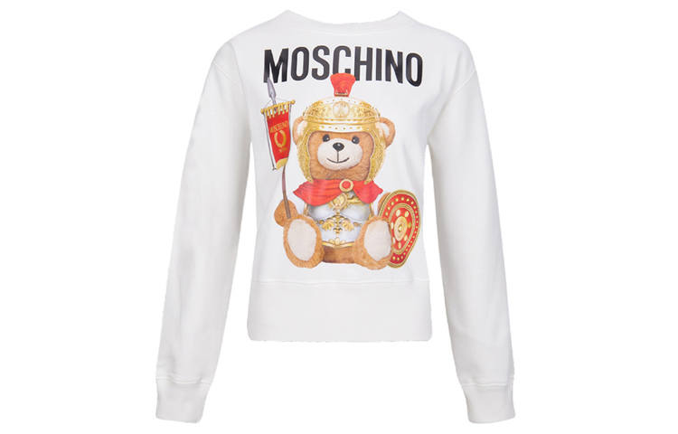 MOSCHINO Sweatshirts Women's White Crew Neck Moderate Heavyweight