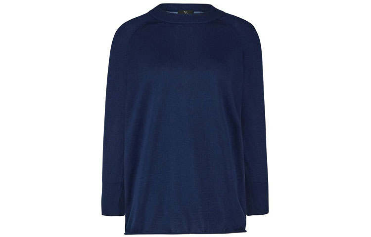 Yohji Yamamoto Knitwear Women's Marine Blue Crew Neck Moderate Base Layer