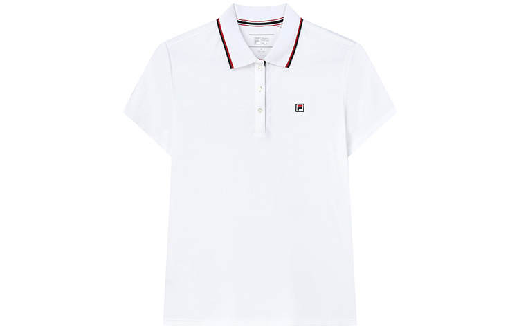 FILA Polo Shirts Women's Standard White Polo Collar Moderate Straight Fit