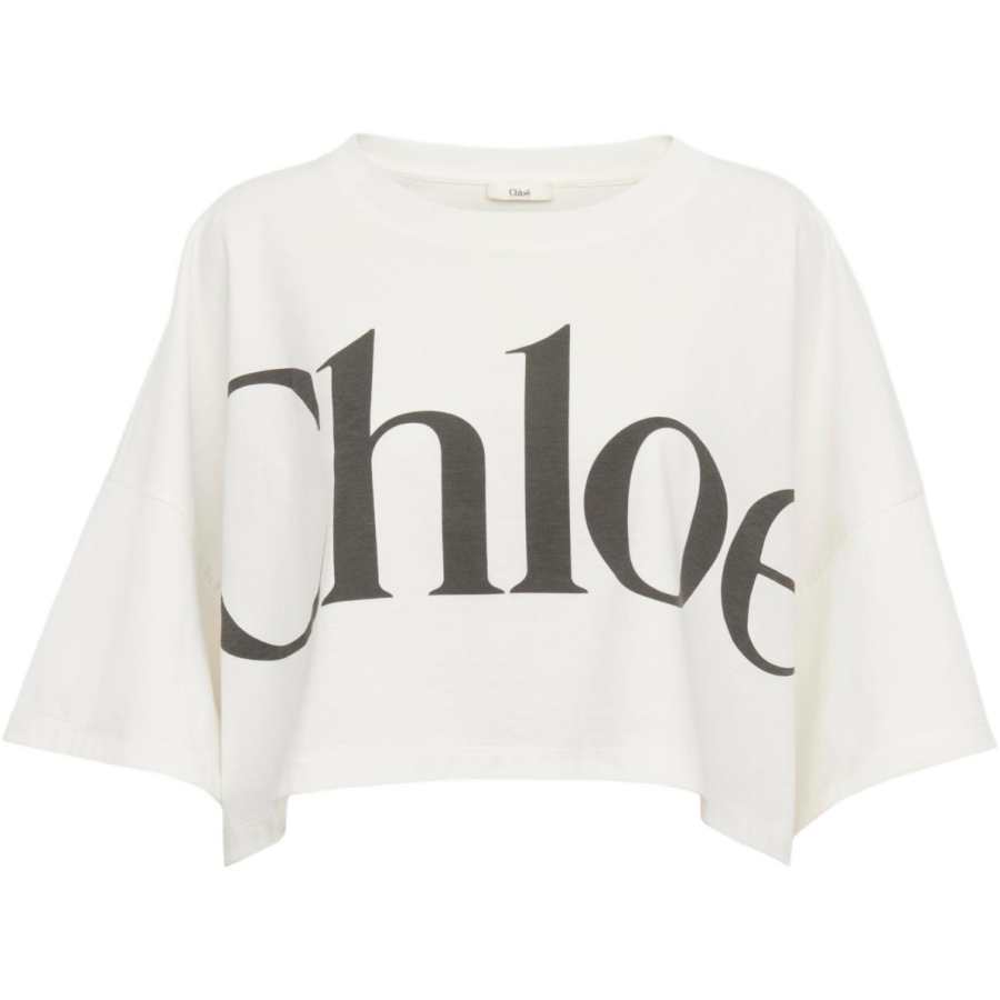 Chloé Logo Printed Crewneck Cropped T-Shirt
