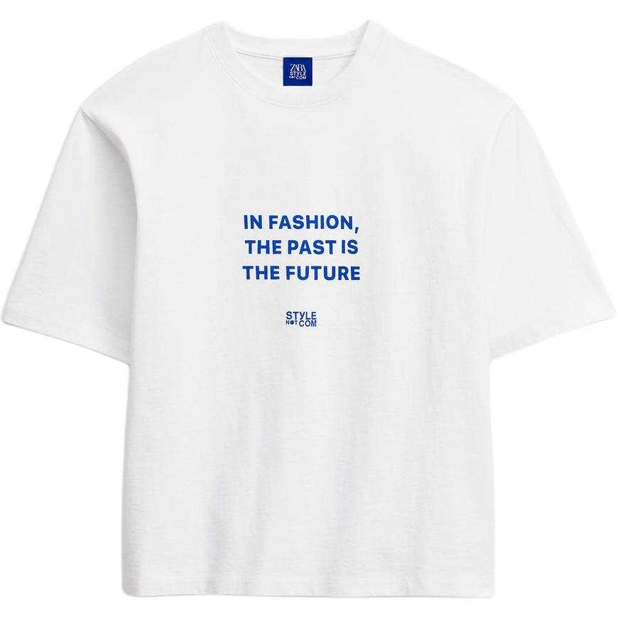 ZARA T Shirts Women's White Crew Neck Moderate