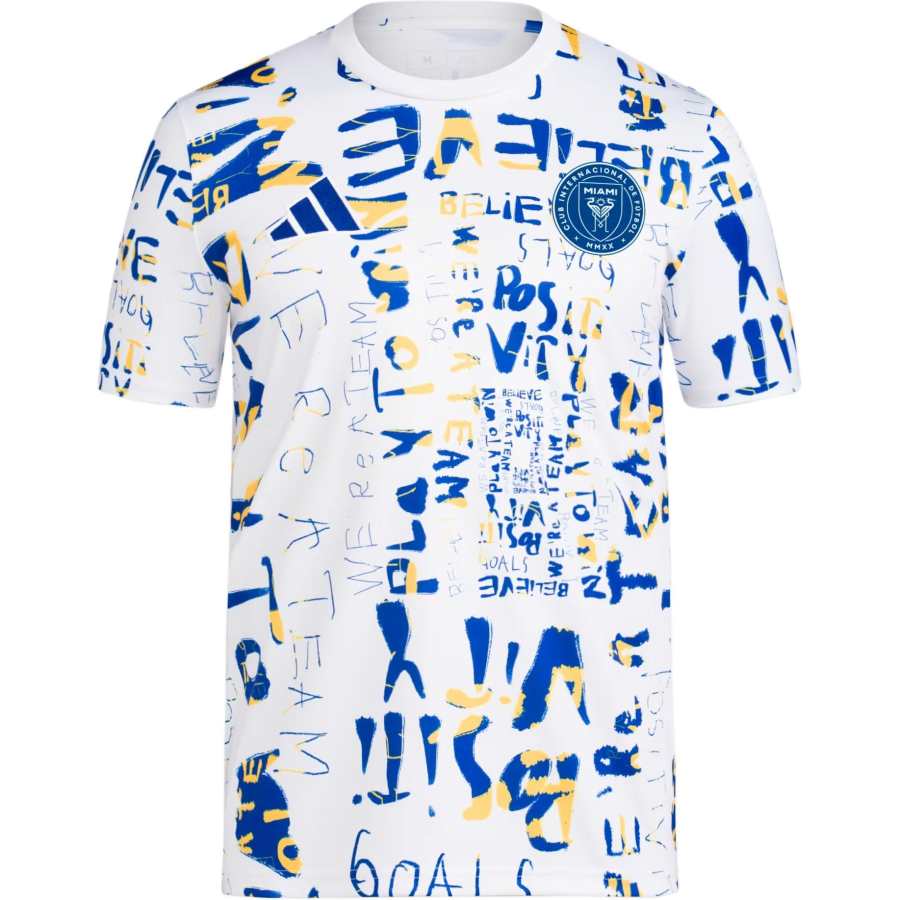 Adidas Adidas Miami International FW24 MLS Kick Childhood Cancer Pre Match Soccer Jersey Men's Mixed White