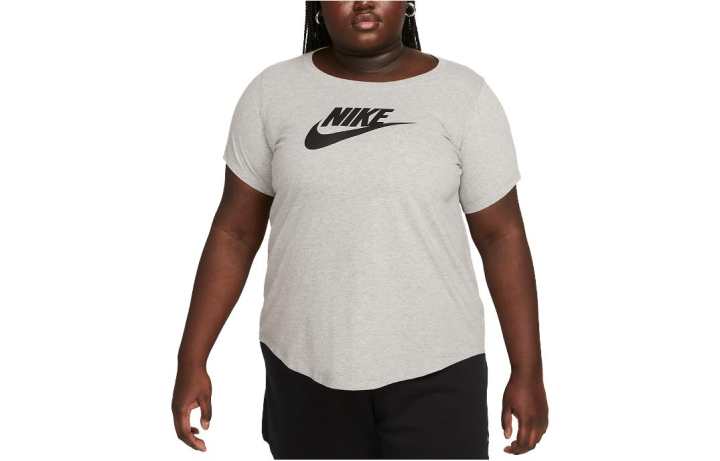 Nike Nike T Shirts Women's Light Gray Crew Neck Moderate Straight Fit
