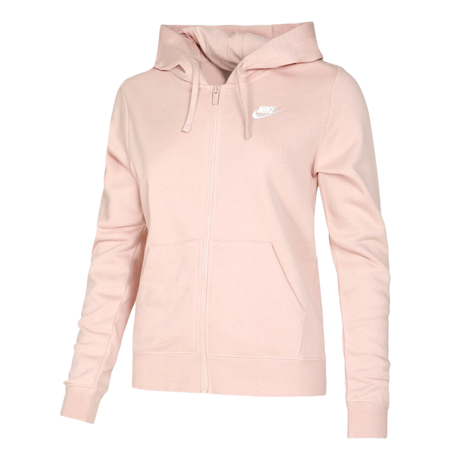 Nike Nike Sportswear Women's Club Fleece Full Zip Hoodie Pink Oxford/White