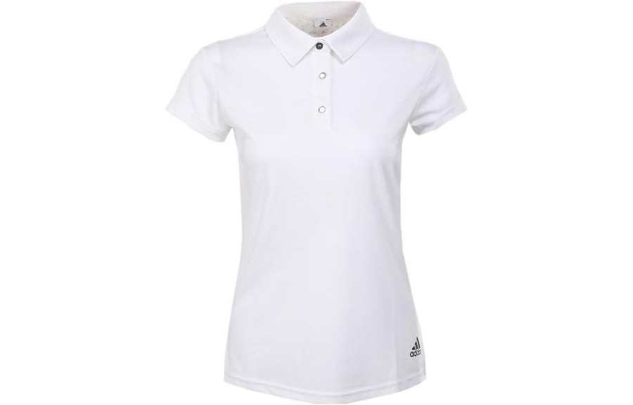 Adidas Adidas T Shirts Women's White Polo Collar Moderate Straight Fit