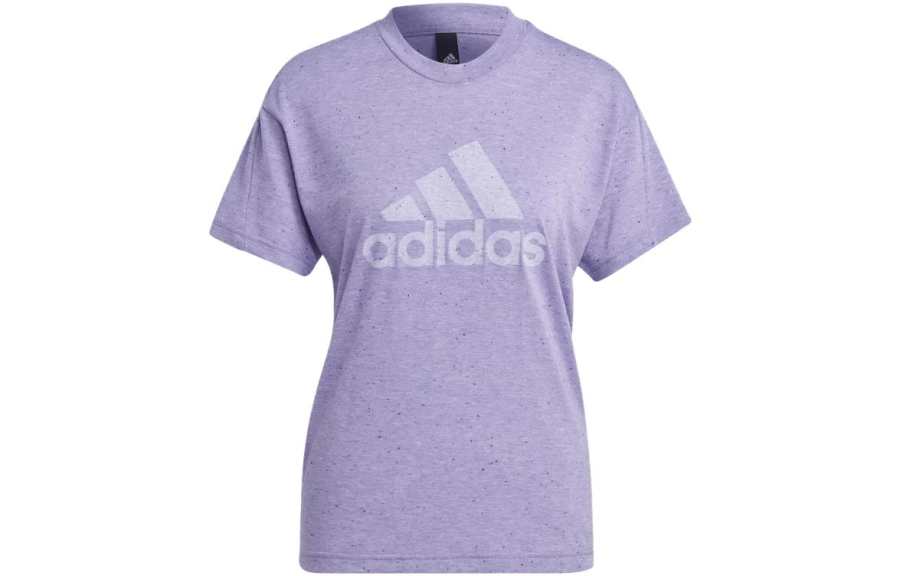 Adidas Adidas T Shirts Women's Purple Crew Neck Moderate Straight Fit