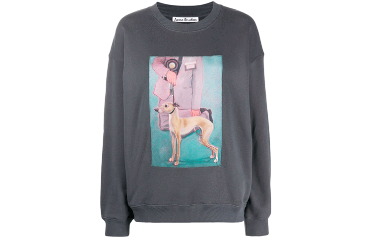 Acne Studios Acne Studios Sweatshirts Women's Slate Gray Crew Neck Moderate Regular