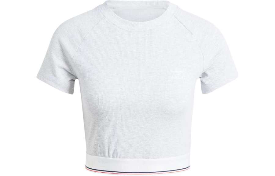 adidas originals Tape Waistband Tee 'Light Grey Heather'