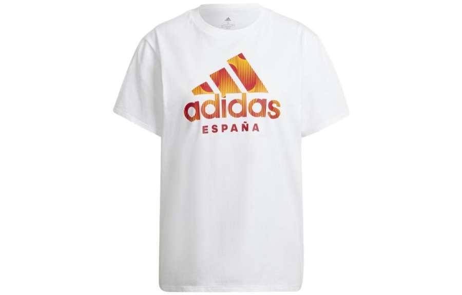 Adidas Adidas T Shirts Women's White Crew Neck Moderate Straight Fit
