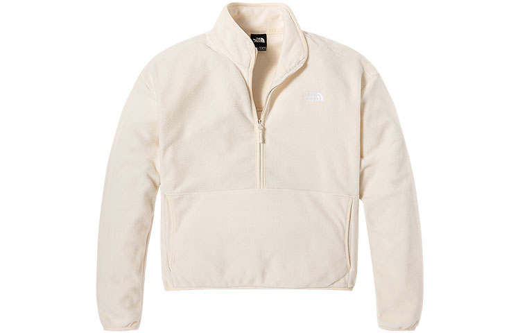 THE NORTH FACE Sweatshirts Women's Ecru Stand Collar Moderate Cardigan