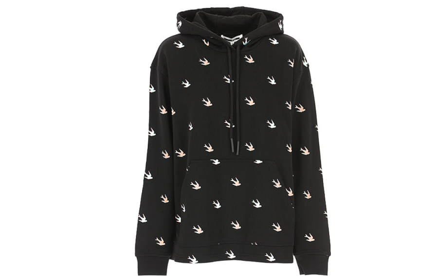 McQ Alexander McQueen Sweatshirts Women's Black Hooded Moderate Regular