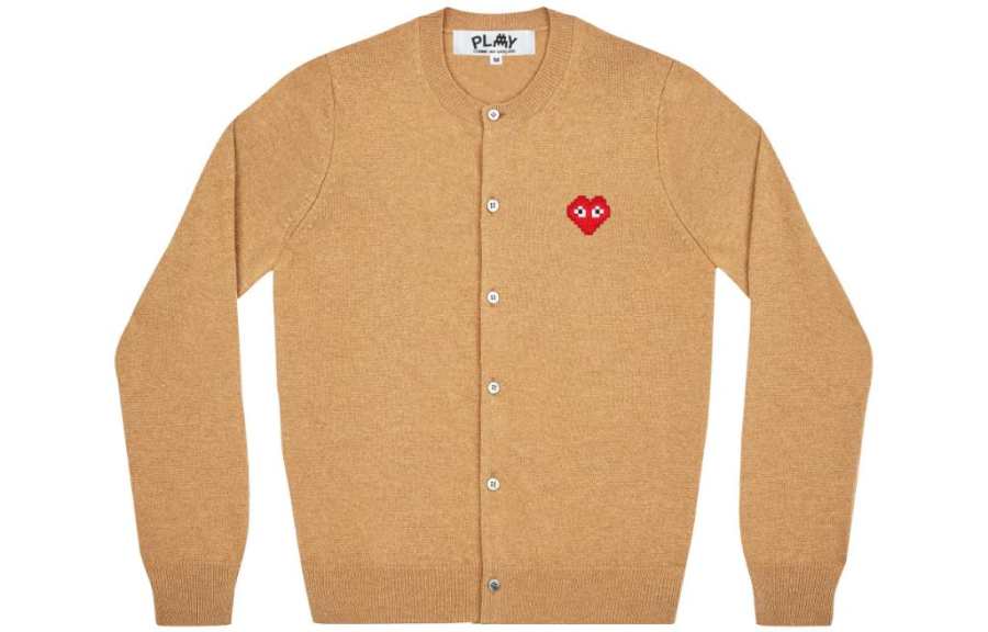CDG Play X INVADER FW22 Knitwear Women's Earth Yellow