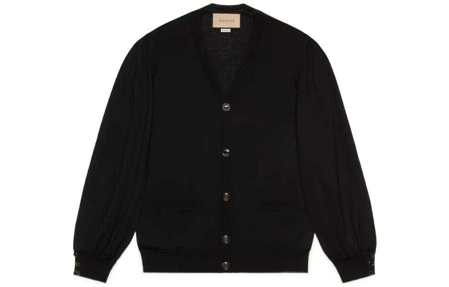 GUCCI fine-knit wool cardigan