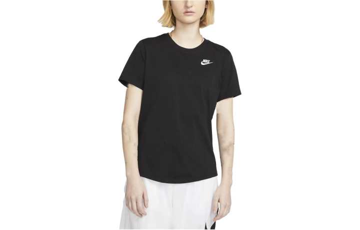 Nike Nike T Shirts Women's Black Crew Neck Moderate Straight Fit